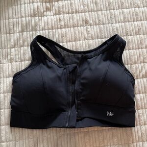 Black Zip-Front Sports Bra